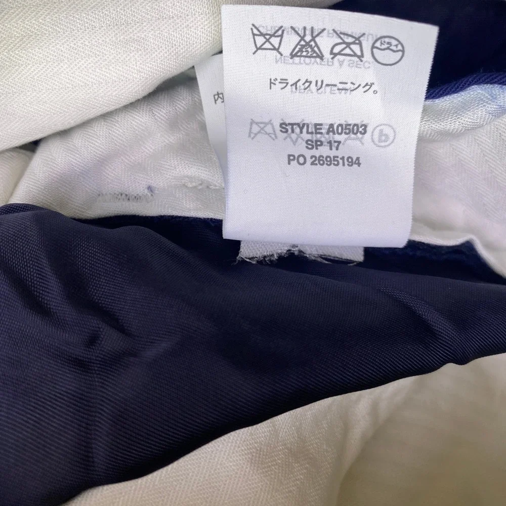 J.Crew Ludlow Slim Navy Blue Larusmiani Italian Cotton Dress Pants Sz 30